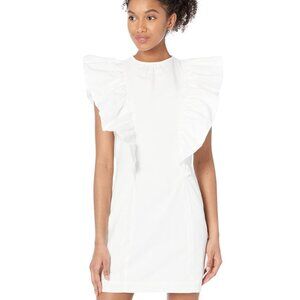 En Saison Cotton‎ Puff Shoulder Mini Dress White Size Small